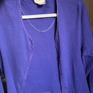 Cotton Purple button-up cardigan